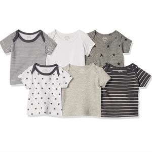 Final Price◇  Amazon Essentials Unisex Babies' Lap-Shoulder Tee, Pack of 6